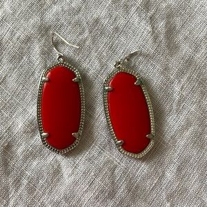 Kendra Scott Elle silver drop earrings in red